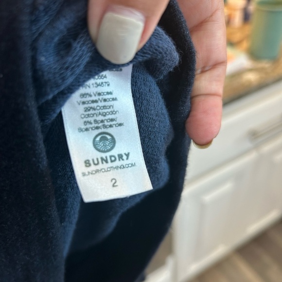 Sundry Navy Crewneck Sweater, Size 2, had slight wear - Picture 3 of 5